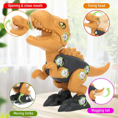 NORYOSE 3, 4, 5, 6, 7, 8 Dinosaur Toys for Year Old Boys, Kids Take Apart Toys with Electric Drill STEM Construction