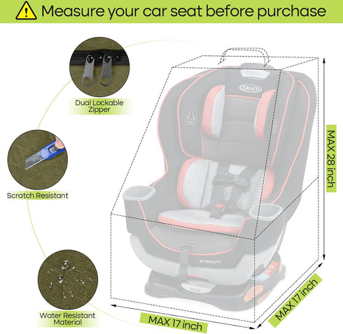 Backpack ZRRAJOY Padded Car Seat Travel Bag for Airplane, Heavy Duty for Air Travel, Water-Resistant Carrier