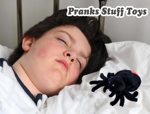 Soft Spider Dolls Plush Pranks, Cute Stuffed Animals, Gifts for Kids, Halloween, Christmas, Home Decor (Black)