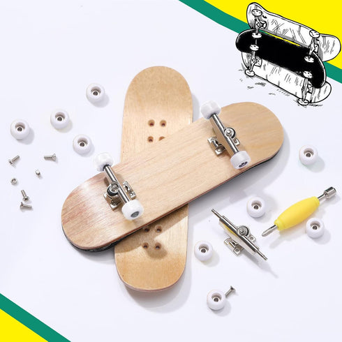 Zhehao 8 Pcs Fingerboard Bearing Wheels, Standard Tool with CNC Lathed Bearing and Nut Driver for Finger Skateboard