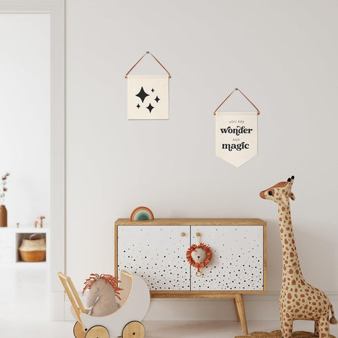 Set 2 KIBAGA Beautiful Nursery Wall Decor Signs - of Cute Designs That Are Perfect for Your Toddlers or Kids Playroom