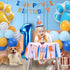 1st Blue Dog Highchair Banner for First Birthday Party Decorations Orange Navy Blue Dog Paw High Chair Tassel Garland