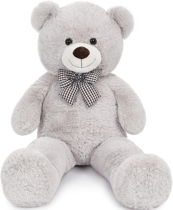 MaoGoLan Big Fluffy Gray Teddy Bear, 39 Inch Large Grey Stuffed Animal for Girlfriend, Kids, Boyfriend, Teens