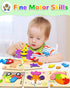 Yetonamr Wooden Toddler Puzzles - 12 Pack Jigsaw Montessori Educational Toys for 1-3 Years Old Boys Girls