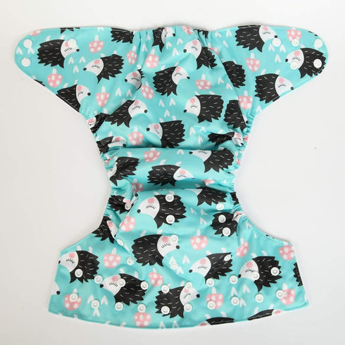 Junior Big Cloth Diaper Pocket, Reusable Washable Baby Toddler, 2 to 7 Years Old (Hedgehog)