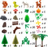Set, BroTex Plants Tree Accessories Jungle - Botanical Parts Bricks Flower Leaf Forest Flower Plants Pieces Building