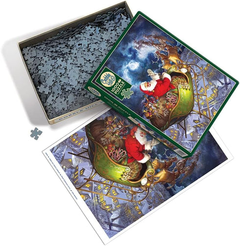 Cobble Hill 1000 Piece Puzzle - Merry Christmas to All with Sample Poster Included
