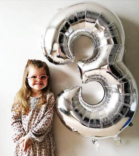 40 Inch Large Silver Number 0 Balloon, Jumbo Mylar Foil Helium Balloon for Birthday Party and Celebration Decorations