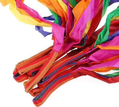 Rainbow Dance Ribbons - 12PCS Rhythm Ribbon Streamers for Kids, Bright & Multi-Colored