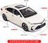 BDTCTK Compatible 1:32 Corolla Model Car, Zinc Alloy Pull Back Toy Car with Sound and Light for Kids, White