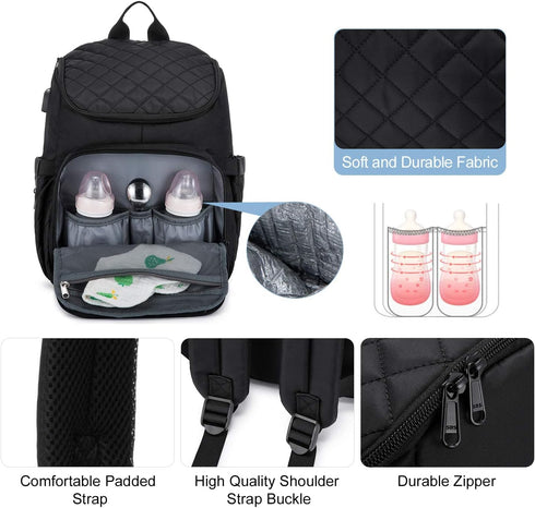 Backpack Backpack LOVEVOOK Diaper Bag Large Capacity Baby Bag with Portable Changing Pad, Multifunction Baby Travel