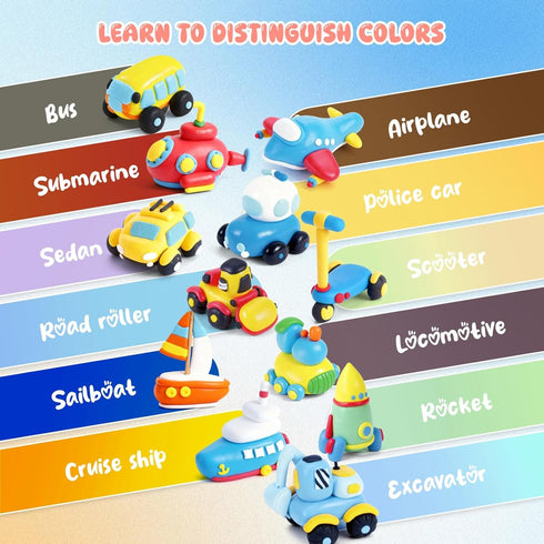 hittaty 12 Air Dry Clay Kits for Kids - Traffic Model Magic Clay, Boxes Molding Clay for Kids with Sculpting Tools