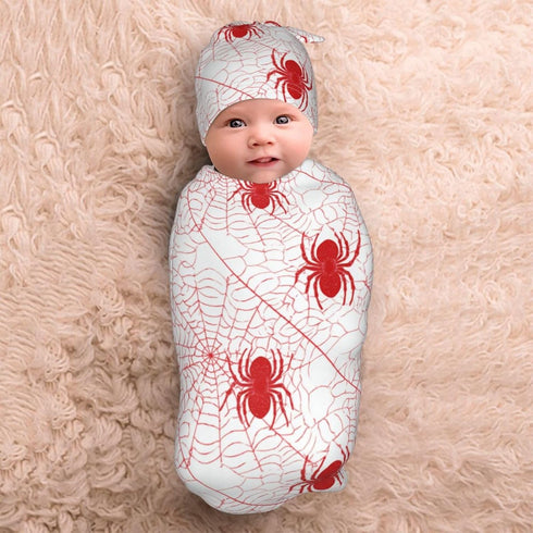 Nanyizly Set 0-6m Simple White Line Drawing Newborns Beanie Swaddle Blanket Baby Receiving Blankets for Infant Boy Girl