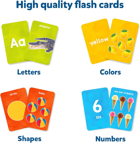 Skillmatics Thick Flash Cards for Toddlers, Letters, Numbers, Shapes & Colors, Montessori Learning Toys