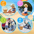 Set 3PCS 2.5 Dilabnba Collapsible Beach Buckets Toys, Easter Eggs Buckets, L Portable Silicone Foldable Pails