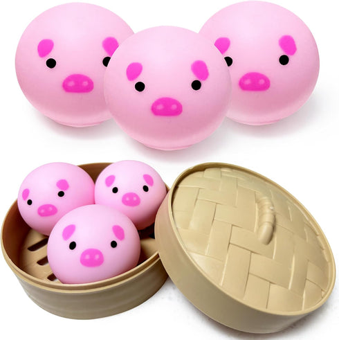 ZTATU Mini Pig Dumpling Squishy Fidget Toys (3 Pack) Sensory Stress Toys for