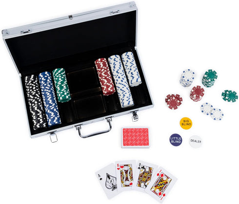 Cardinal Classics 300-Piece Poker Set - Aluminum Carrying Case, Professional Weight Chips, Casino Game for Ages 8+