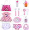 BABESIDE 13 Pcs Baby Doll Clothes - Accessories for 17-20 Inch Dolls, Feeding & Care Set with Clothes & Magic Bottle