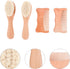 Set 4pcs TOYANDONA Wooden Comb and Woolen Scalp Brush Grooming Kit for Newborns Head Care with Beech Wood Handles