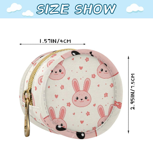 PYBUG Bunny Round Pacifier Storage Case, Polyester & TPU Lined with Hook Buckle, Pacifier Container Box for Baby