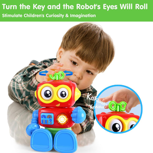 Robot Toys for 1 Year Old Boy - Musical Light Up Educational Toy for 12-18 Months