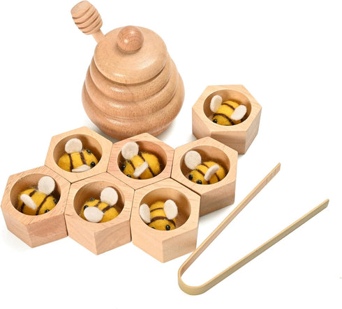 Sorting Stacking Wooden Toys for Toddlers, Montessori Sensory Bin Tool Toys, Fine Motor Skill Tactile Educational Gift