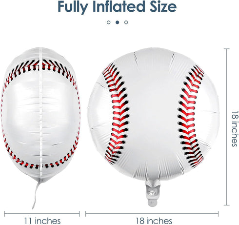 Durony 12 Pieces 18 inches Baseball Balloons – Foil Mylar Baseball Themed Party Decorations for Birthday