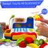 FUNERICA Toy Cash Register with Scanner, Microphone, Interactive Calculator, Grocery Food, Pretend Play Money
