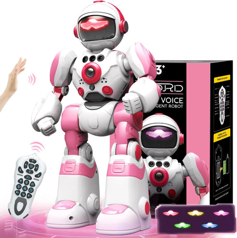 3-5, 3 4 5 6 Programmable 7 8 9 8-12 Robot Toys for Kids Robot for Girls Year Old Upgrade Record Voice Remote Control