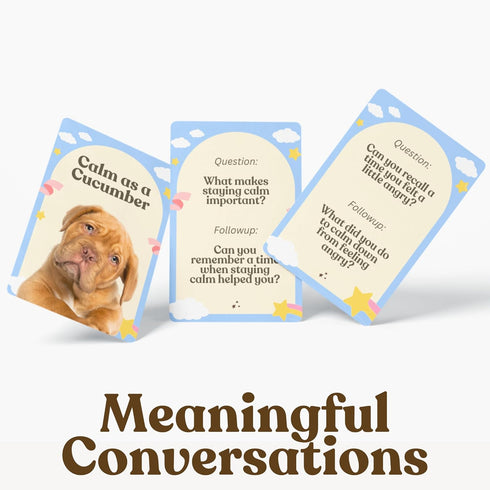 catchyourdreams Pawsitive Talk - 50 Mindfulness Conversation Starter Cards for Kids & Parents on Emotions