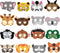 Blulu 16 Pcs Safari Animal Masks for Kids, Jungle Zoo Animals Cartoon Masks for Birthday Party Decorations