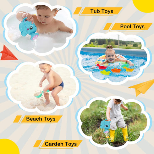 BeneFine Kids,12 Baby Bath Toys for PCS Mold Free Bath Toys for Toddlers with Floating Boats,Watering Can,Floating