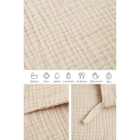 6 Pack 100% Set Konssy Baby Muslin Washcloths for Unisex Cotton Wash Cloth for Baby Face Body Comfy and Soft