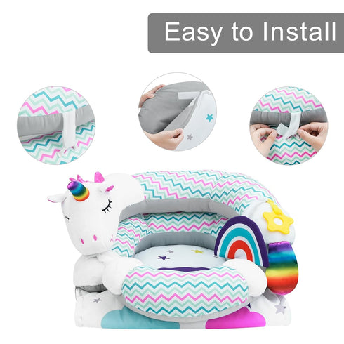 2-in-1 Tummy Tummy Lovvie & Joy Time Mat & Seated Support Pillow,Baby Time Pillow Support for Newborns and Older