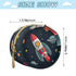 YETTASBIN Space Rocket Portable Pacifier Holder Case with Metal Hook Buckle & Zipper for Diaper Bag and Stroller