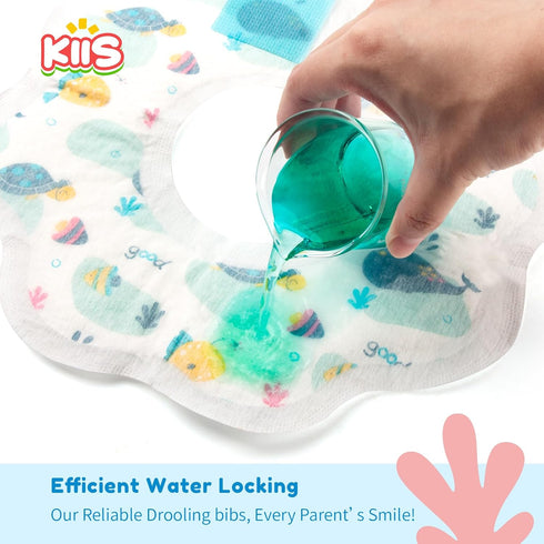 KIIS Disposable Baby Bibs for Boys and Girls - Individually Packaged, Soft, Hygienic and Leakproof (20 PCS / 60 PCS)
