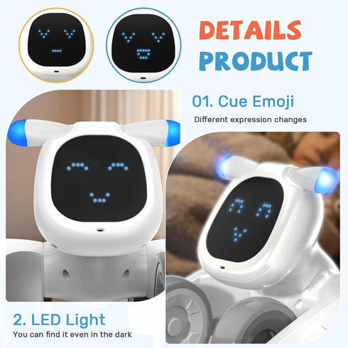 5 6 7 8 9 10 Robot Dog Toy for Kids, Remote Control Dog Robot, Voice & Touch Control Robot Pet Dog