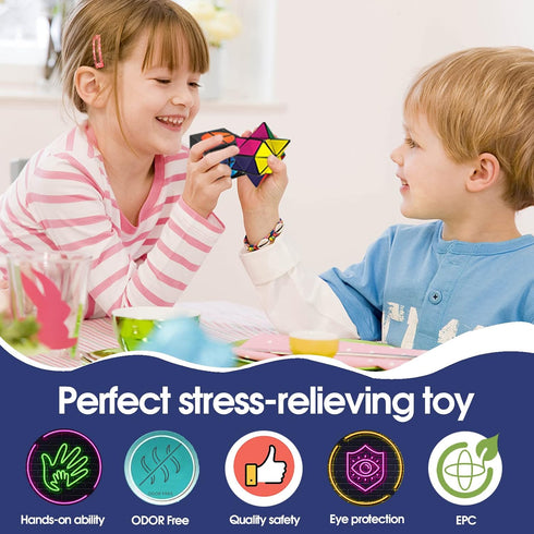 2 in 1 Kids Fidget Toy Magic Cube with Colorful Planet Pattern for Boys & Girls Solar System