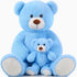 MorisMos Giant Teddy Bear 39 Inch, Soft Big Mommy and Baby Bear, Blue, Large Plush for Baby Shower, Valentine, Christmas