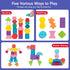 Montessori Wooden Lacing Beads Toys for 2-4 Year Olds, Sequencing & Stacking Block Toy with Storage Box