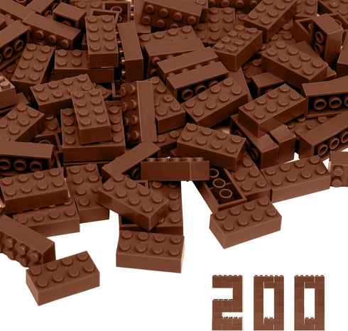 Classic Building Bricks, 200 Piece 2x4 Building Blocks STEM Creative Toys Compatible with All Major Brands for Kids Age