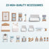 Set, 23 ROBOTIME Dollhouse Furniture, Wooden Doll House Furniture PCS Doll House Accessories and Furniture, Dollhouse