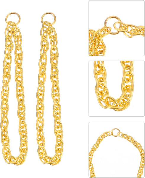 jojofuny Doll Mini Gold Necklaces Chains, Dress Up Necklace Chains for DIY Doll Decor, 25pcs