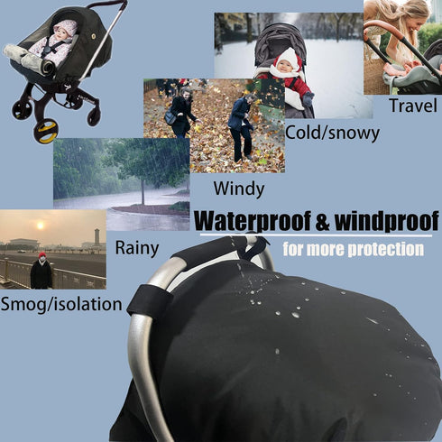 ZERTAO Cozy Car Seat Cover for Babies Winter - Baby Car Seat Covers Universal Cold Weather Shield,Warm and Carseat