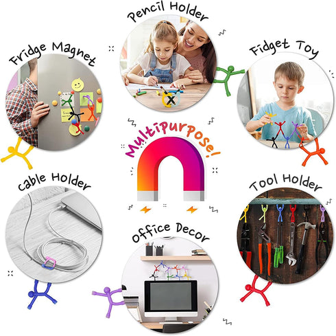 MAGMEN Magnetic Travel Toys - Stretchy, Fun, and Educational Fidget Toys for Kids and Adults, Pack of 10