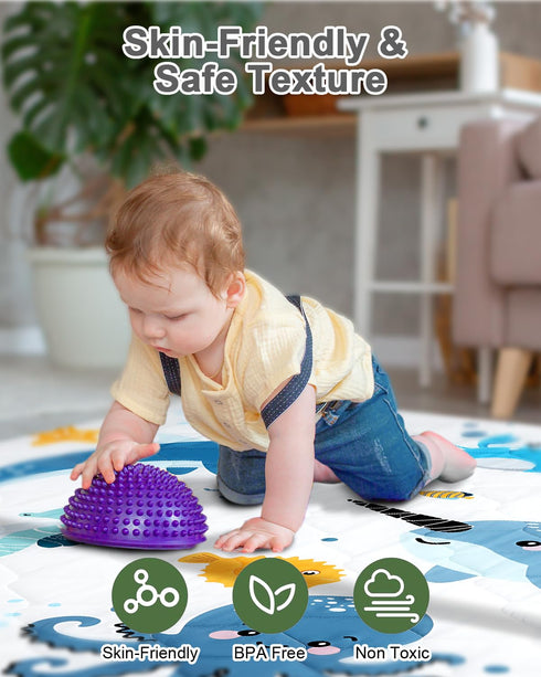 47x47 TINYHARBO Premium Foam Baby Play Mat Removable & Machine Washable Cover, Extra Thick Padding Playpen Mat
