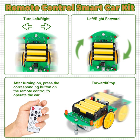 MiOYOOW Soldering Practice Kit, DIY Remote Control Car Kit Beginners Learning Solder Kit School Smart Robot Car Electronic Soldering Projects for STEM Education