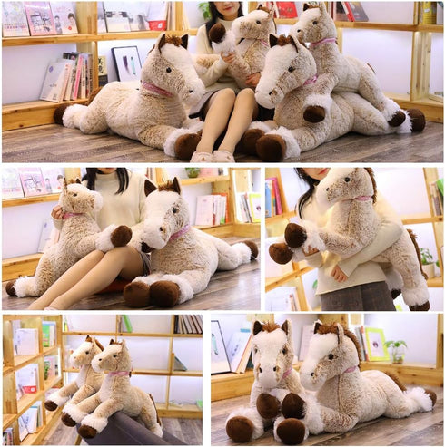 Large Horse Stuffed Animal Plush Toy - Giant Pony Unicorn Plush Doll Gifts for Kids, 35.4"