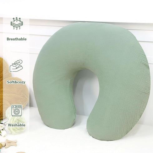 Summer 2 Pack Hooyax Muslin Baby Bundle - Breathable Car Seat Cover & Nursing Pillow Slipcover, Breathable