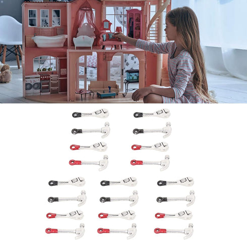 VBESTLIFE Dollhouse Repair Tools, 20pcs Mini Dollhouse Wrench Hammer Kit